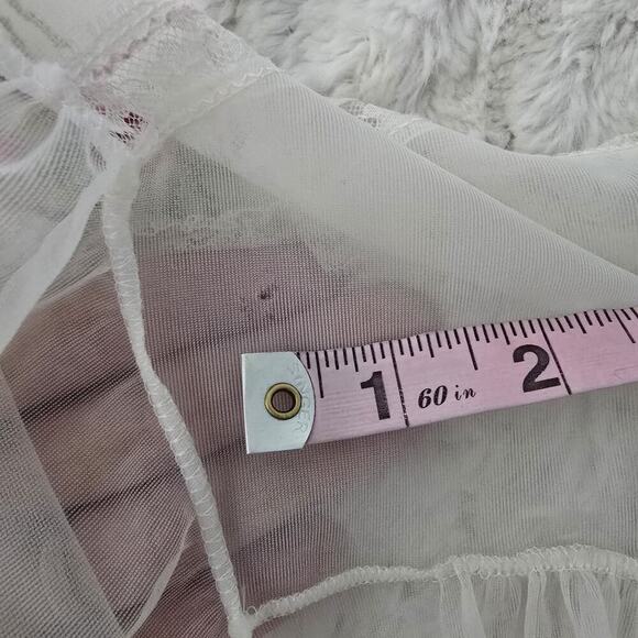 Miss Elaine VTG Ivory Sheer Floral Embroidered Gown Robe Set M Peignoir Negligee - Picture 15 of 16